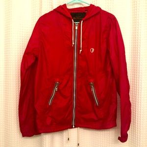 Ben Sherman NWOT red windbreaker rainbow trim